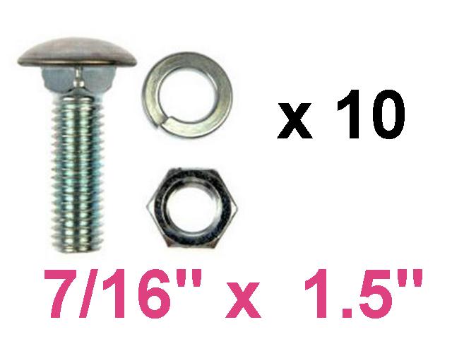 Bumper Bolt: 7/16" x 1.5 inch (10)